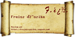 Freisz Őszike névjegykártya